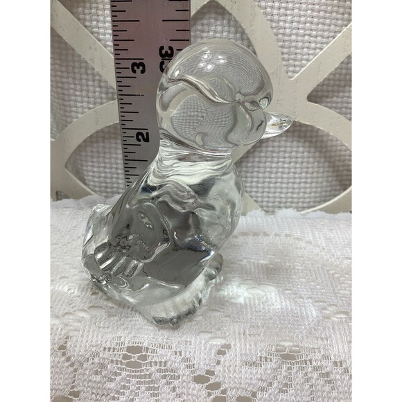 Clear Art Glass Duckling Paperweight Farm Decor Figure Fenton Style Unmarked - Picture 13 of 13